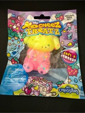 ORB Mocheez Treatz Soft & Squeezy Bear Toy - Yellow and Pink